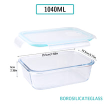 Load image into Gallery viewer, Wuadua 1040ML Blue Glass Meal Prep Containers Reusable,Food Containers with Lids
