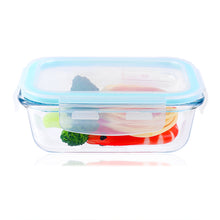 Load image into Gallery viewer, 410ML Blue Glass Meal Prep Containers Reusable, Food Containers with Lids
