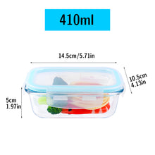 Load image into Gallery viewer, 410ML Blue Glass Meal Prep Containers Reusable, Food Containers with Lids
