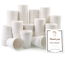 Load image into Gallery viewer, White 8 Oz Wuadua Paper Cups 200 Pack Disposable Coffee Cups
