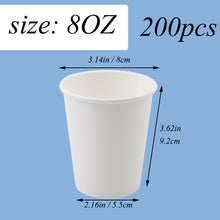 Load image into Gallery viewer, White 8 Oz Wuadua Paper Cups 200 Pack Disposable Coffee Cups
