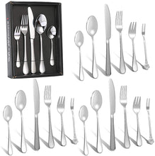 Load image into Gallery viewer, 24Pcs Stainless Steel Flatware Set Color Silver
