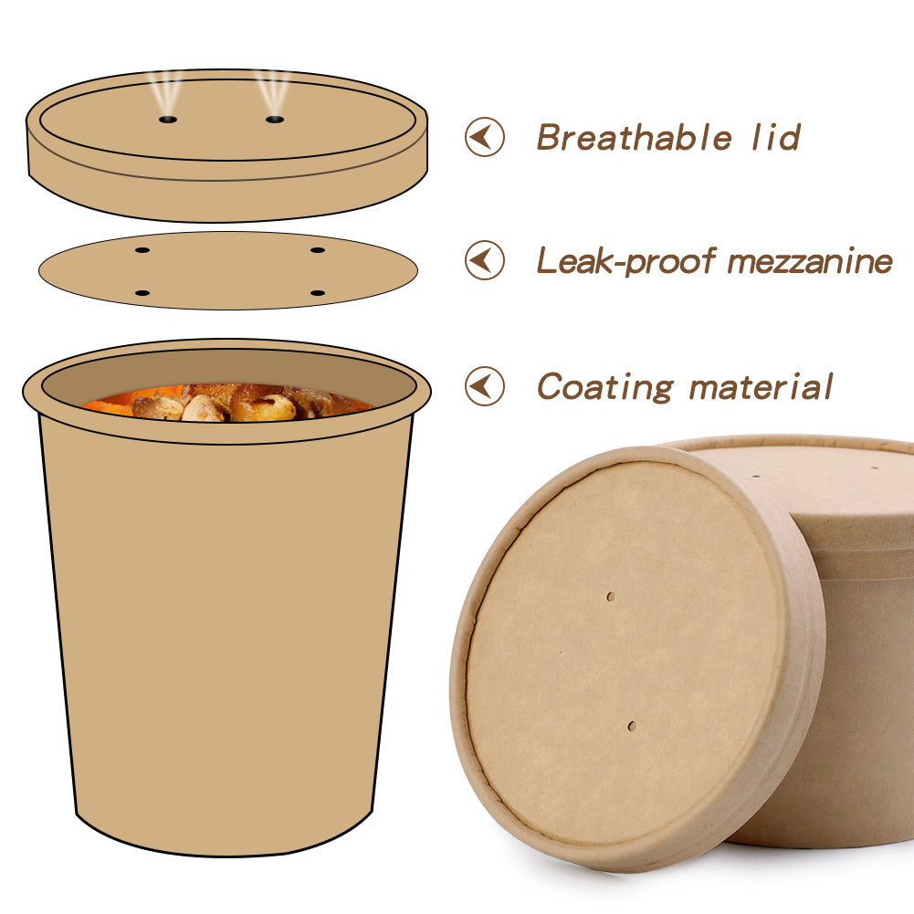 12 oz. Kraft Paper Food Container and Lid Combo, Pack of 250 – CiboWares